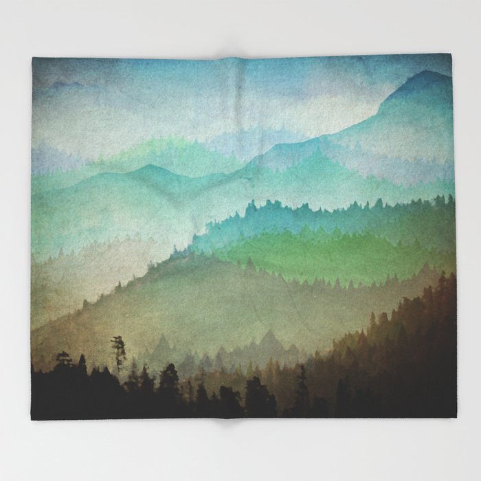 700x700 Watercolor Hills Throw Blanket By Amandaroyale Society6