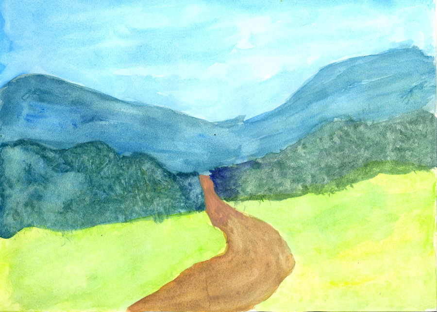 900x642 Watercolor Hills By Christina Joy