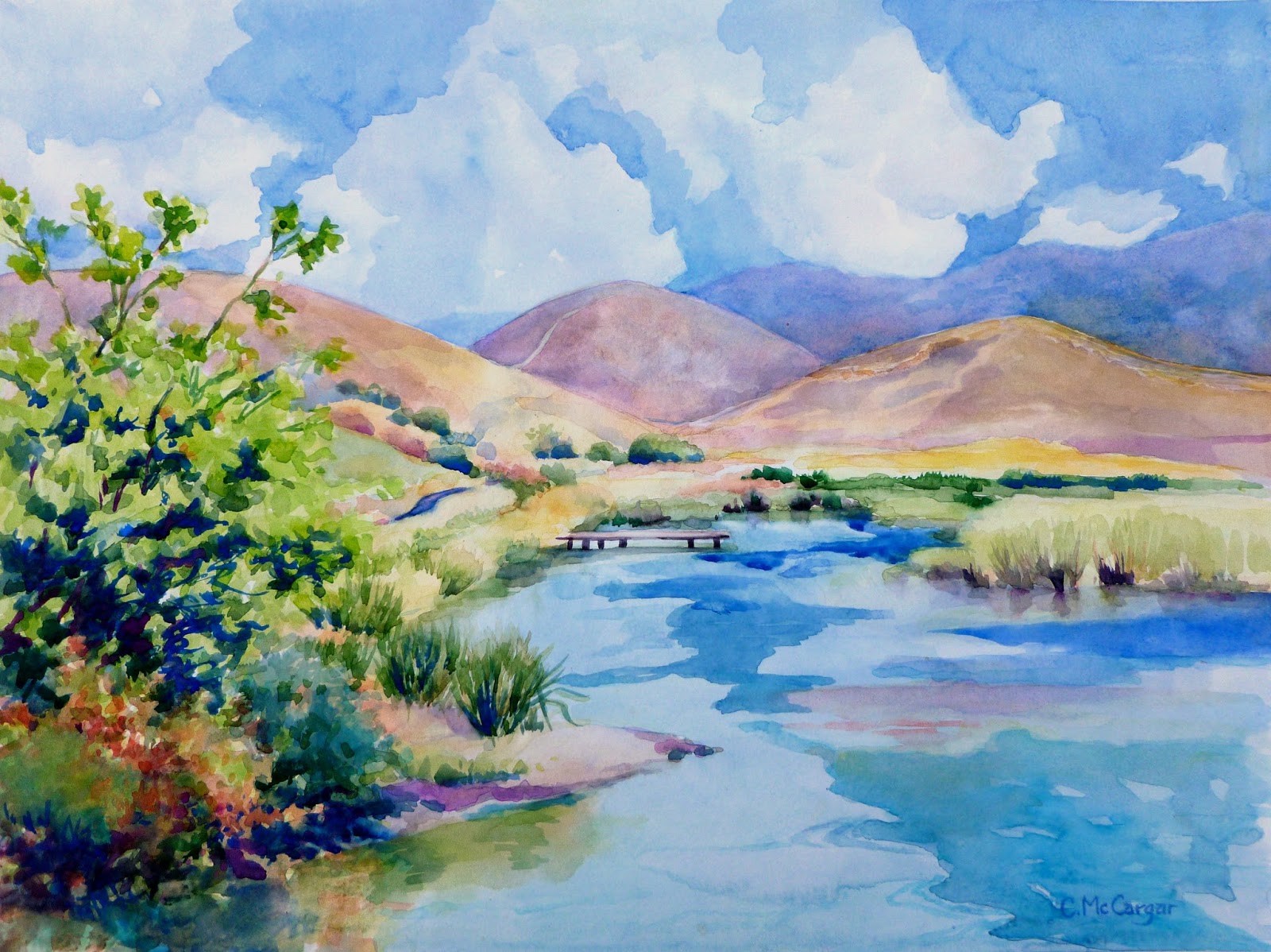 1600x1198 Catherine Mccargar Watercolor Painter Coyote Hills Summer