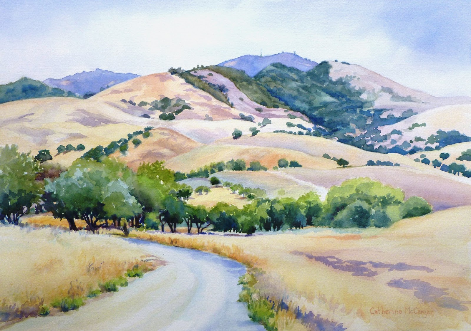 1600x1127 Catherine Mccargar Watercolor Painter Heading For The Hills