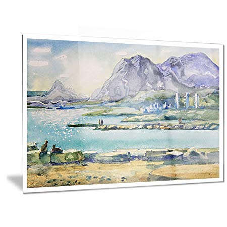 450x450 Design Art Watercolor Hills Landscape Metal Wall Art Mt6365 28 X