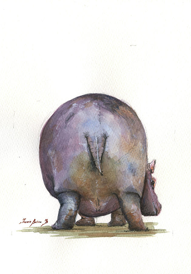 630x900 Hippo Back Painting By Juan Bosco