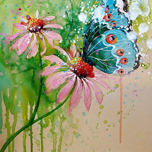 605x605 Splashed Watercolor Paintings By Tilen Ti Bored Panda