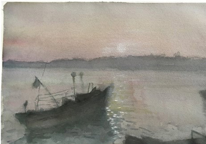 700x489 Watercolor Painting Exhibition Hanh Van Hoa Canh By Chinese