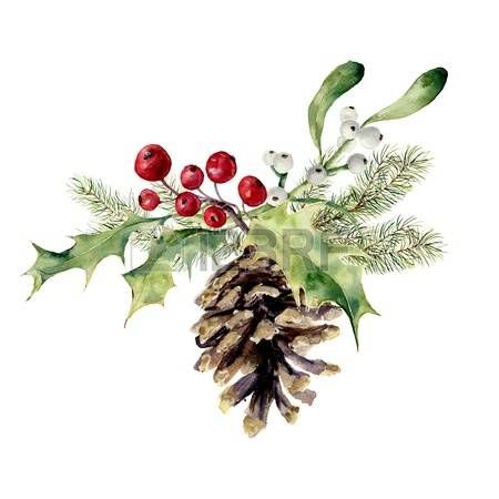 450x450 Image Result For Watercolor Holly Leaves Watercolor Arts