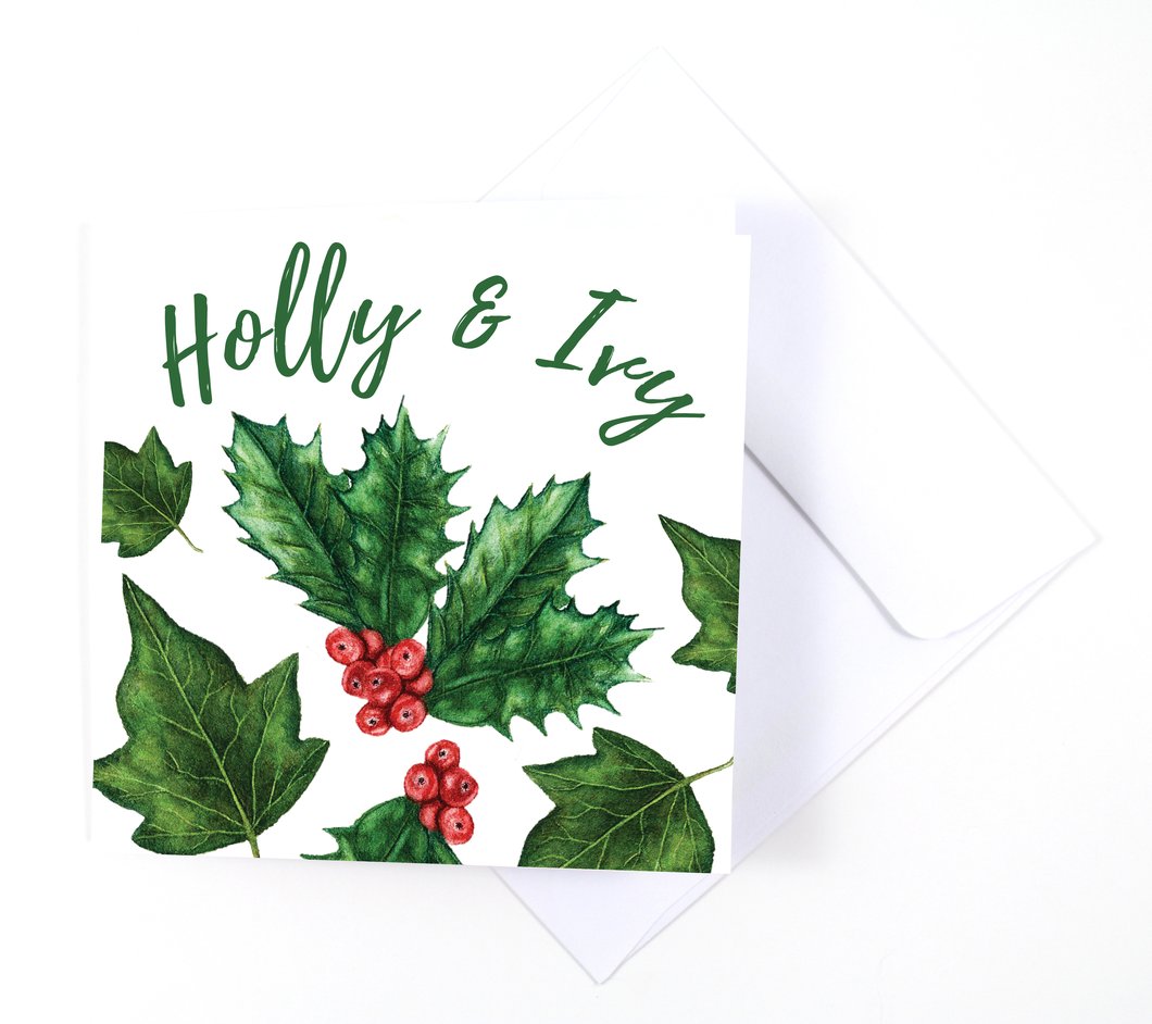 1060x942 The Holly And Ivy Watercolor Holiday Card Laura Ashton