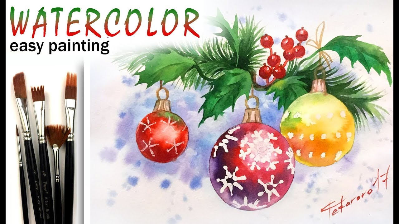 1280x720 Christmas Amp Holly Leaves How To Paint Tutorial For