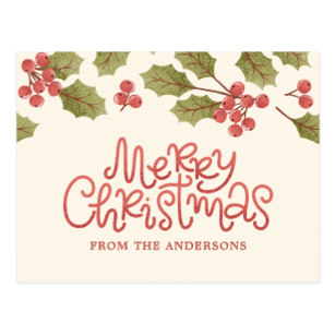 307x307 Watercolor Holly Postcards Zazzle