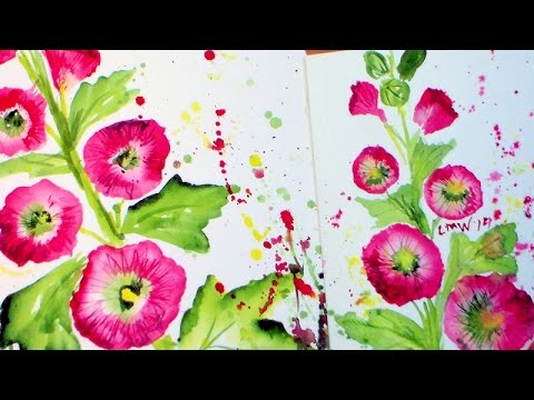480x360 Easy Hollyhock Watercolor Painting Tutorial