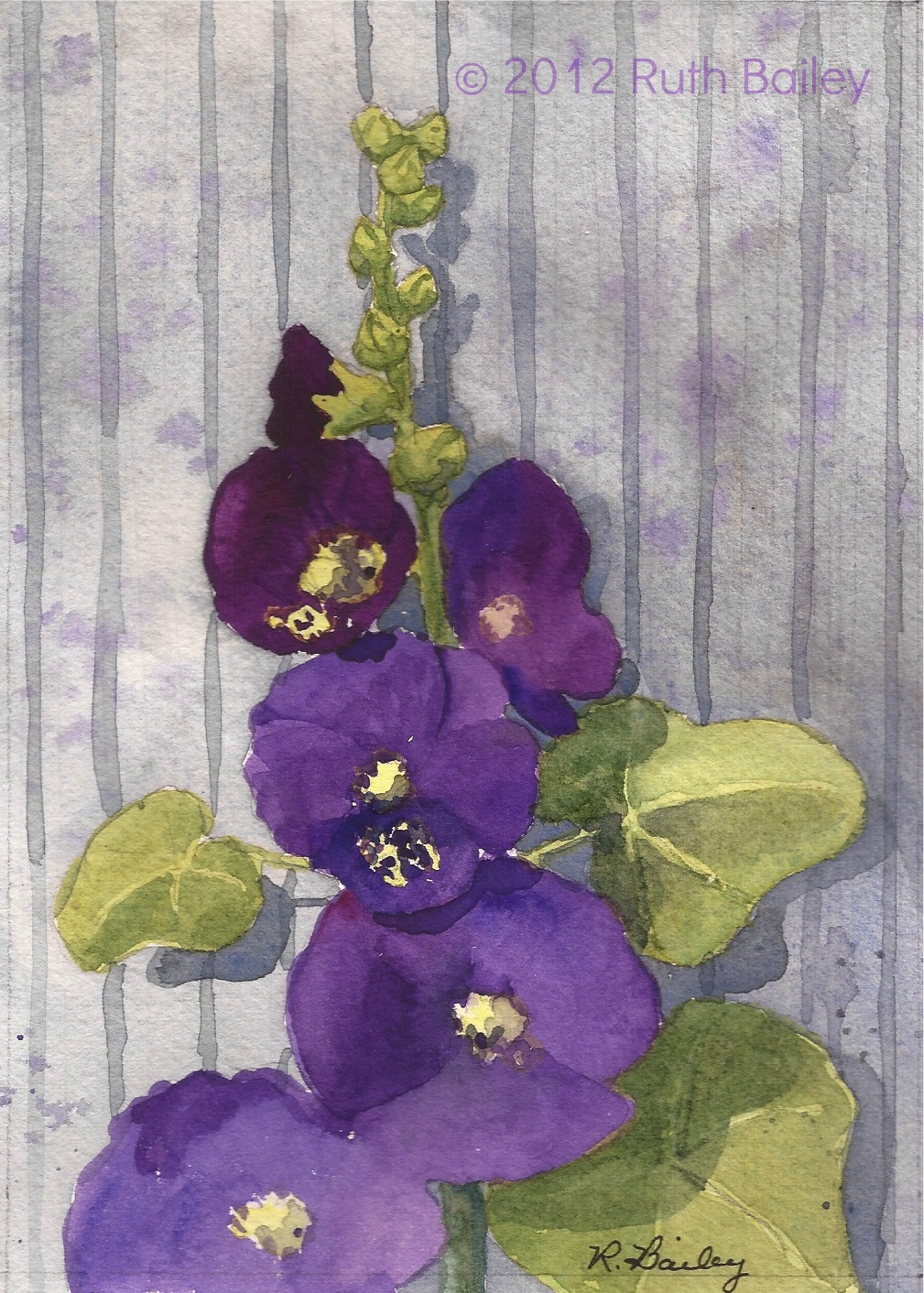 1009x1412 Hollyhocks Ruth Bailey, Artist