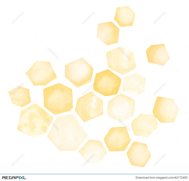 800x763 Watercolor Honeycomb Illustration 42172483