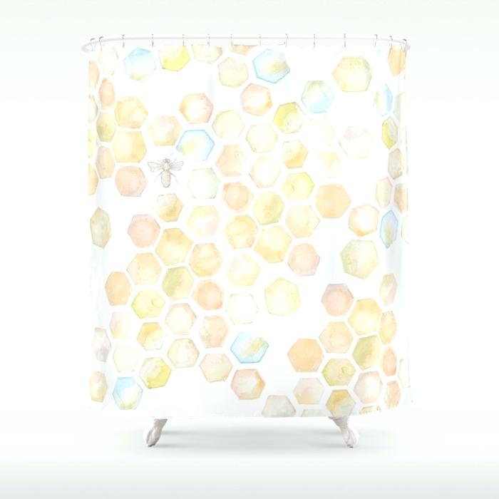 700x700 Watercolor Shower Curtain Bee And Honeycomb Watercolor Shower