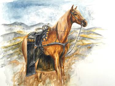 375x281 Western Horse Watercolor Horse Watercolour Paintings Painting By