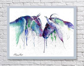 340x270 Horse Watercolor Etsy