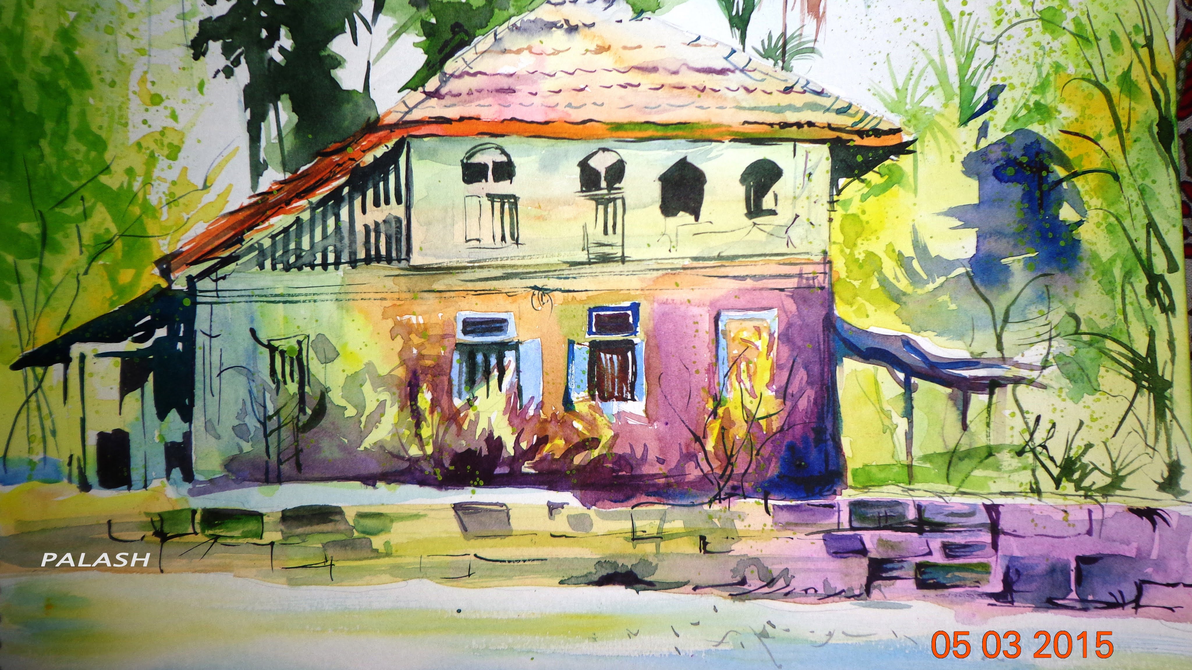 4096x2304 How To Draw A Forest House Watercolor Painting For Beginners