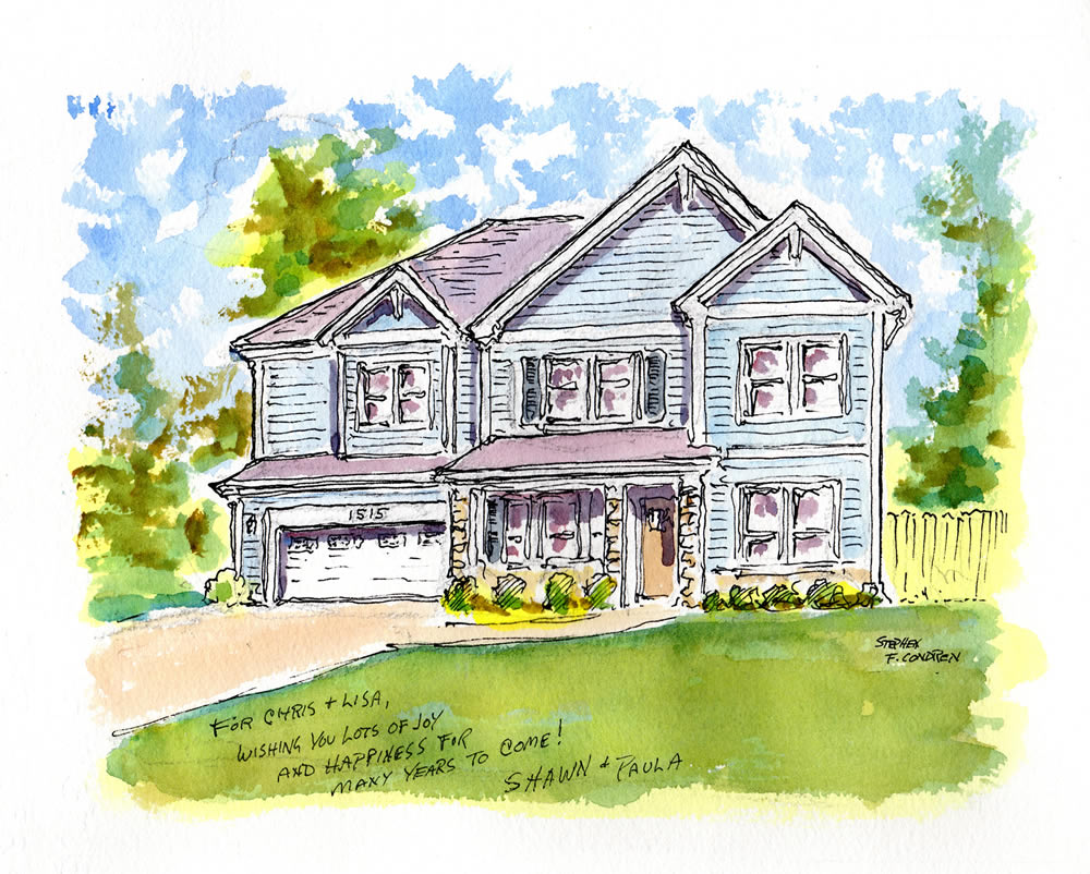 1000x802 Watercolor House Portrait 12182017 By Artist Stephen F. Condren