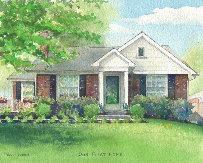700x560 Watercolor House Portrait Earnests Tracie Grace