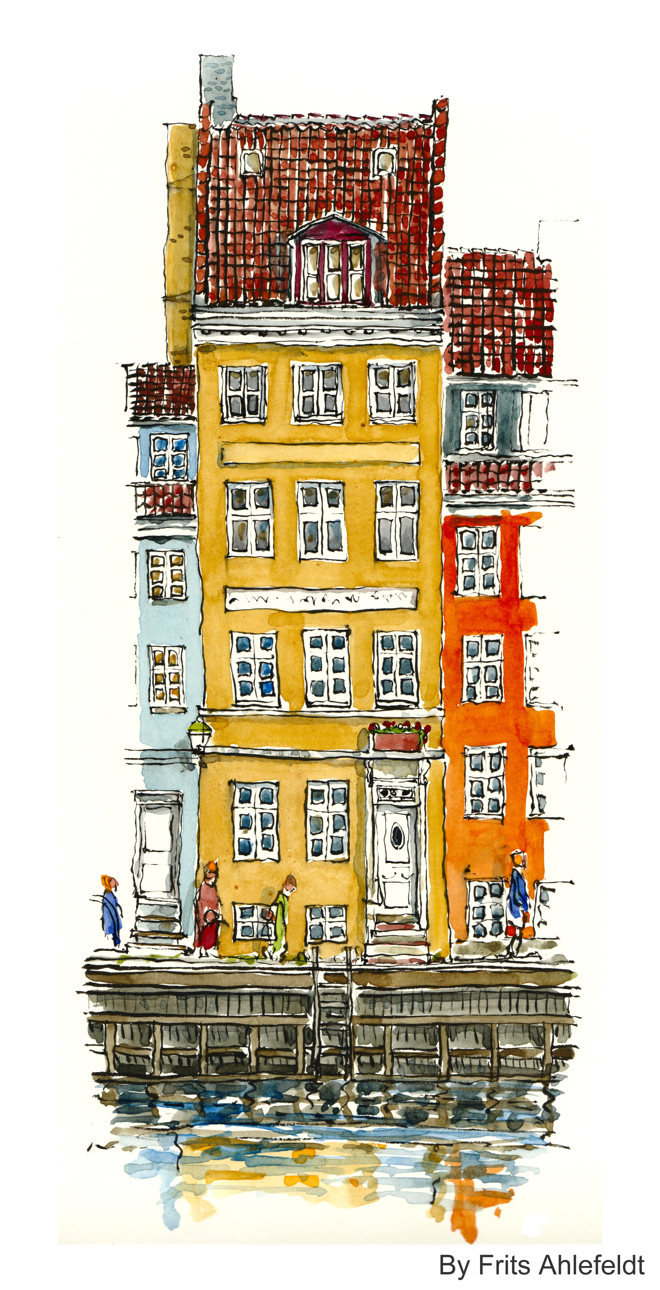 2200x4300 Watercolor Houses The Hiking Artist Project By Frits Ahlefeldt