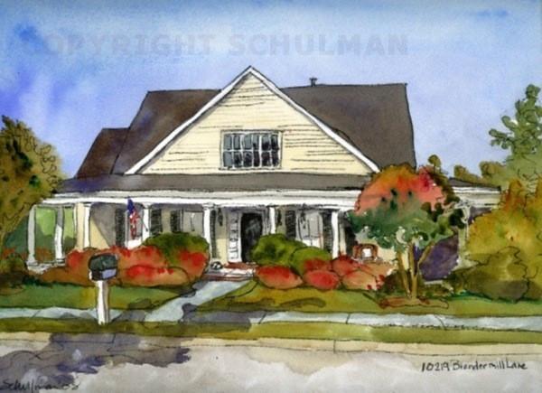 600x435 House Photo To Painting House Portraits Portrait Painting