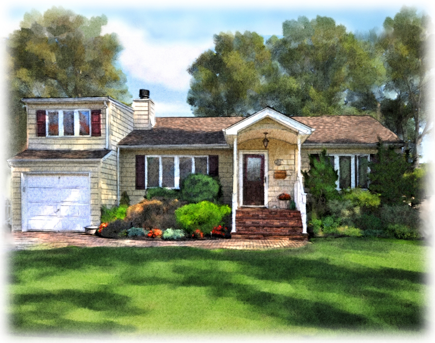 1710x1350 Watercolor House Painting