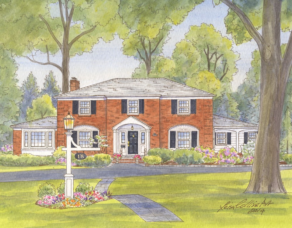 1000x780 House Portraits By Artist Leisa Collins Craftsman, Bungalow, Historic