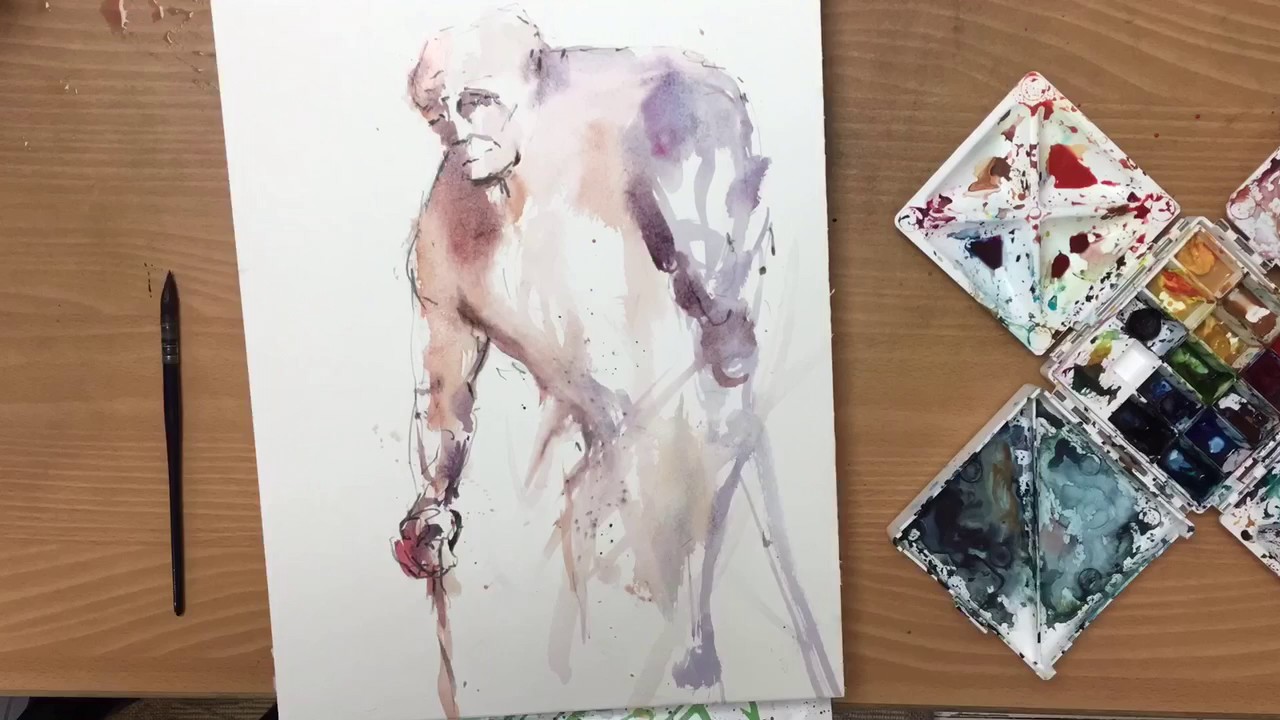 1280x720 Akvarel Kroppen Maleri Watercolor Human Body