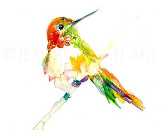340x270 Hummingbird Painting Etsy