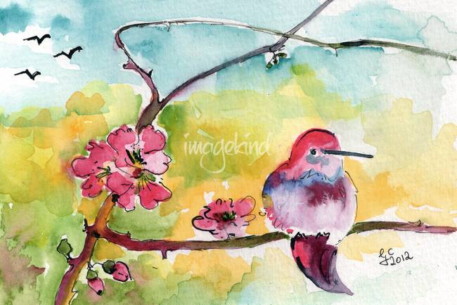 650x434 Stunning Hummingbird Watercolor Painting Reproductions For Sale