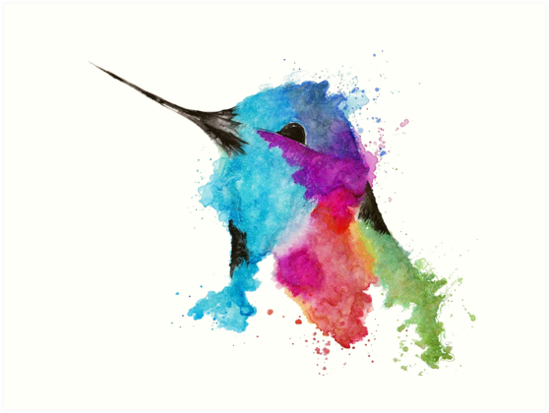 549x413 Watercolor Hummingbird Art Prints By Inkblotdesigns Redbubble