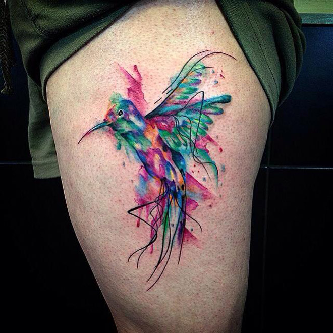 660x660 Pretty Watercolor Hummingbird Best Tattoo Design Ideas