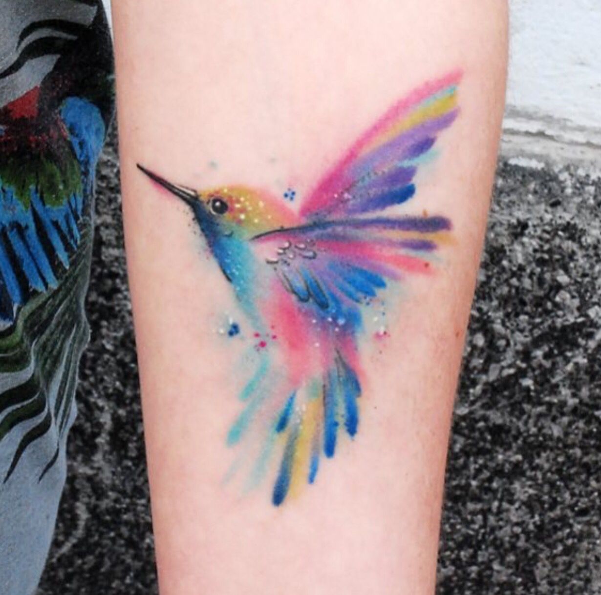 1230x1219 Watercolor Hummingbird Tattoo Ink. Watercolor