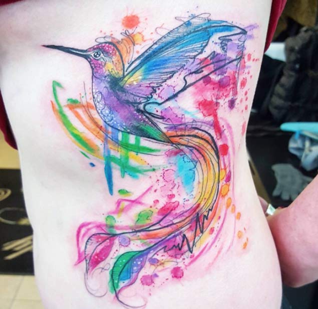 635x616 48 Greatest Hummingbird Tattoos Of All Time
