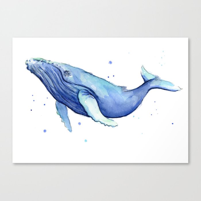 700x700 Humpback Whale Watercolor Canvas Print By Olechka Society6