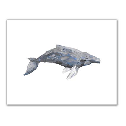 425x425 Jetty Home Watercolor Humpback Whale Art Print, 8 X