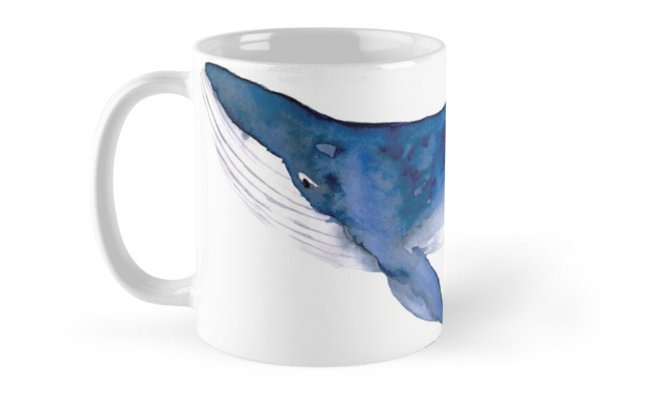 646x400 Humpback Whale In Watercolor Mugs By Harpley Design Studio