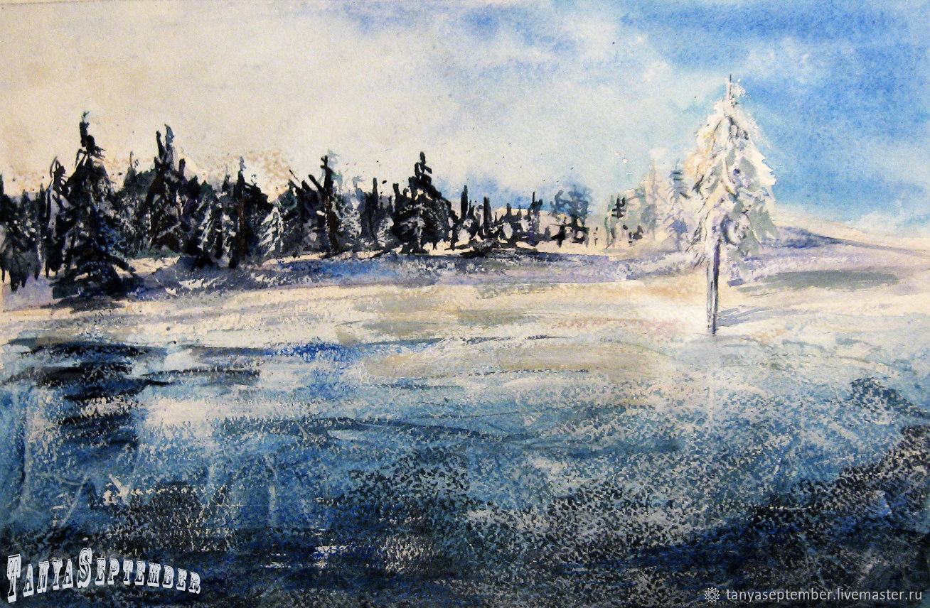 1308x856 Painting Watercolor Ice Desert Shop Online On Livemaster With