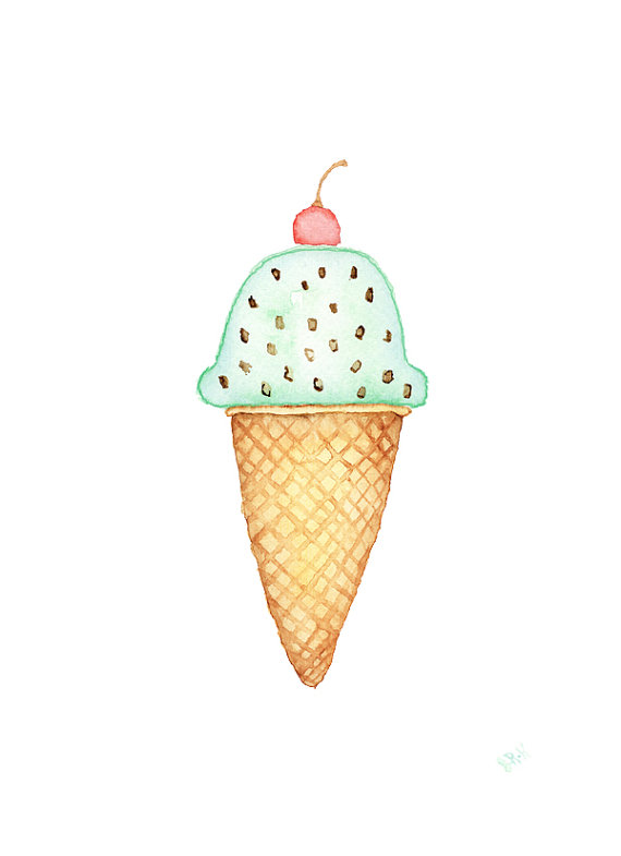 570x785 Watercolor Clipart Ice Cream