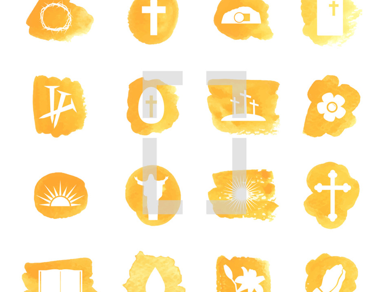800x600 Vector Watercolor Easter Icons By Sync