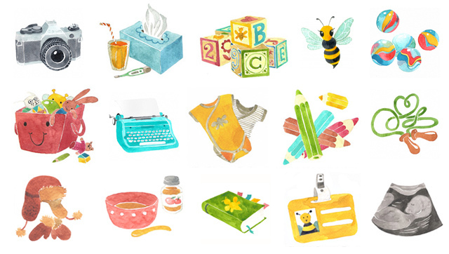 640x362 Watercolor Icons For Hellobee Oana Befort