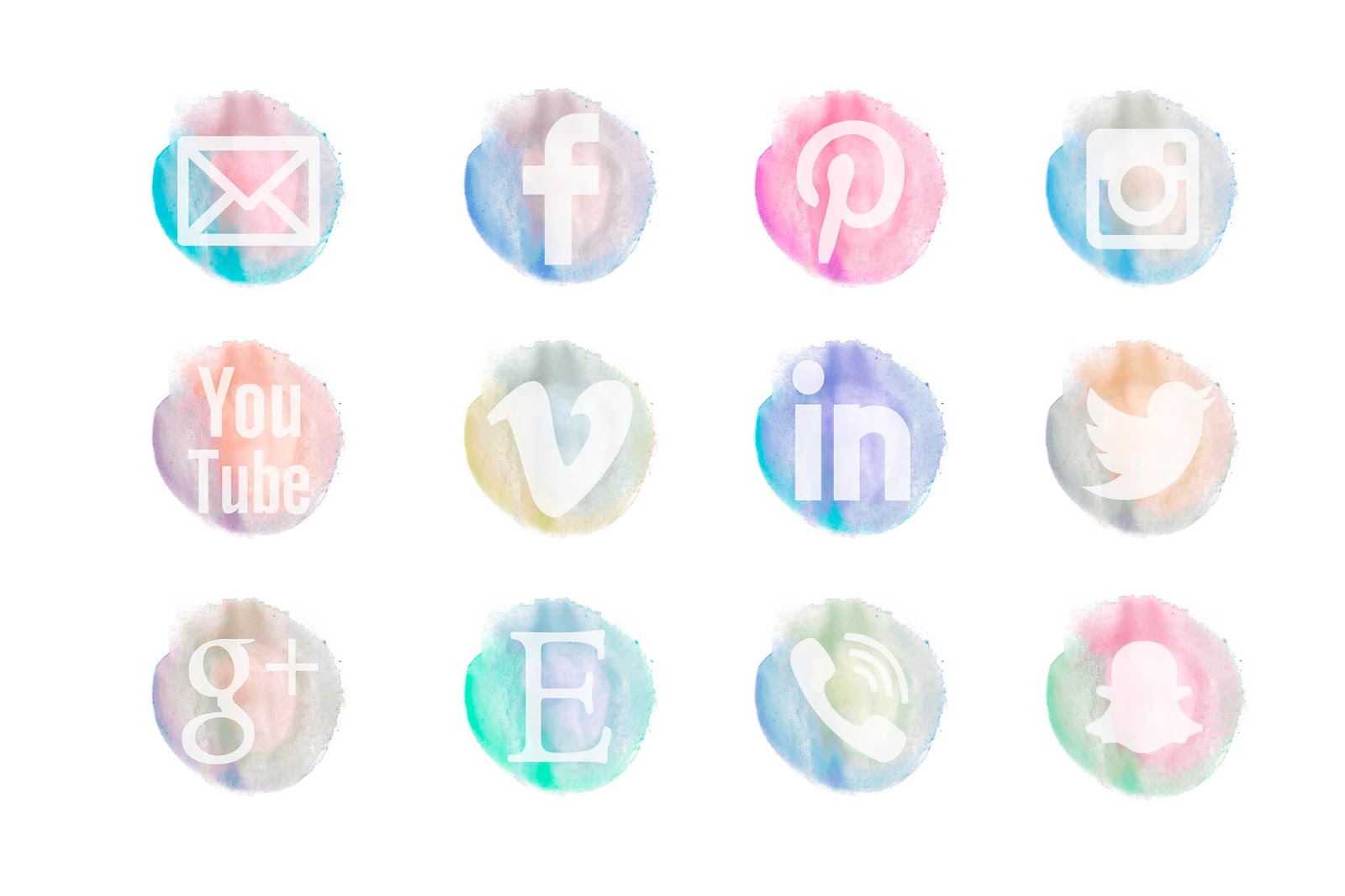 1600x1067 Watercolor Social Icons +snapchat