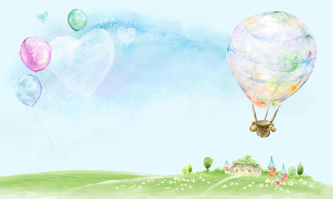 650x389 Watercolor Illusion, Balloon, Childrens Paradise, Poster