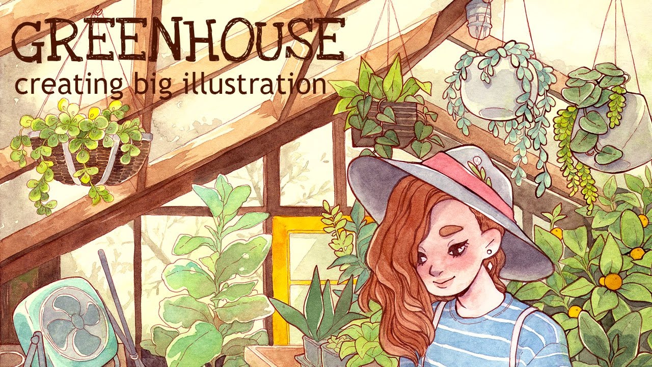 1280x720 Creating Big Illustration Watercolor Drawing Greenhouse