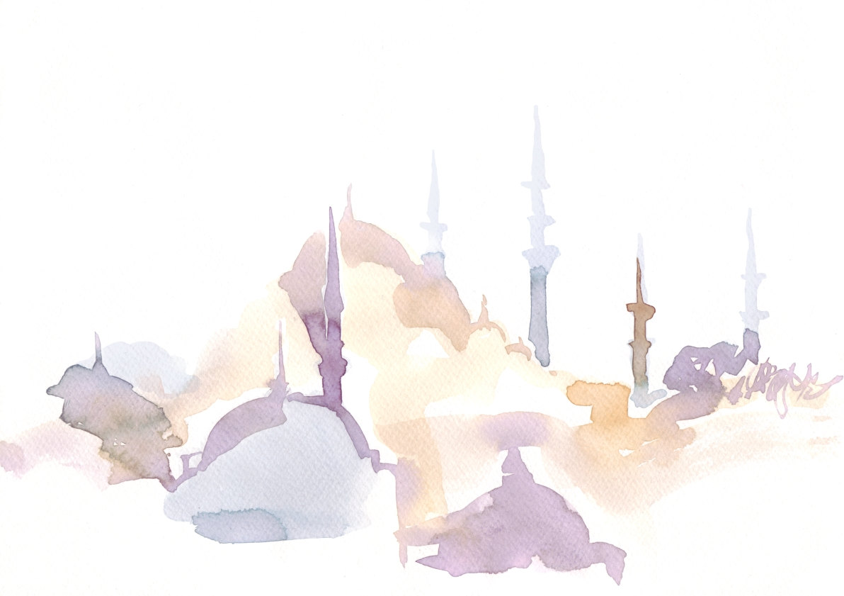 1192x841 Hagia Sofia Winsorampnewton Watercolor Travel Illustration Ioana