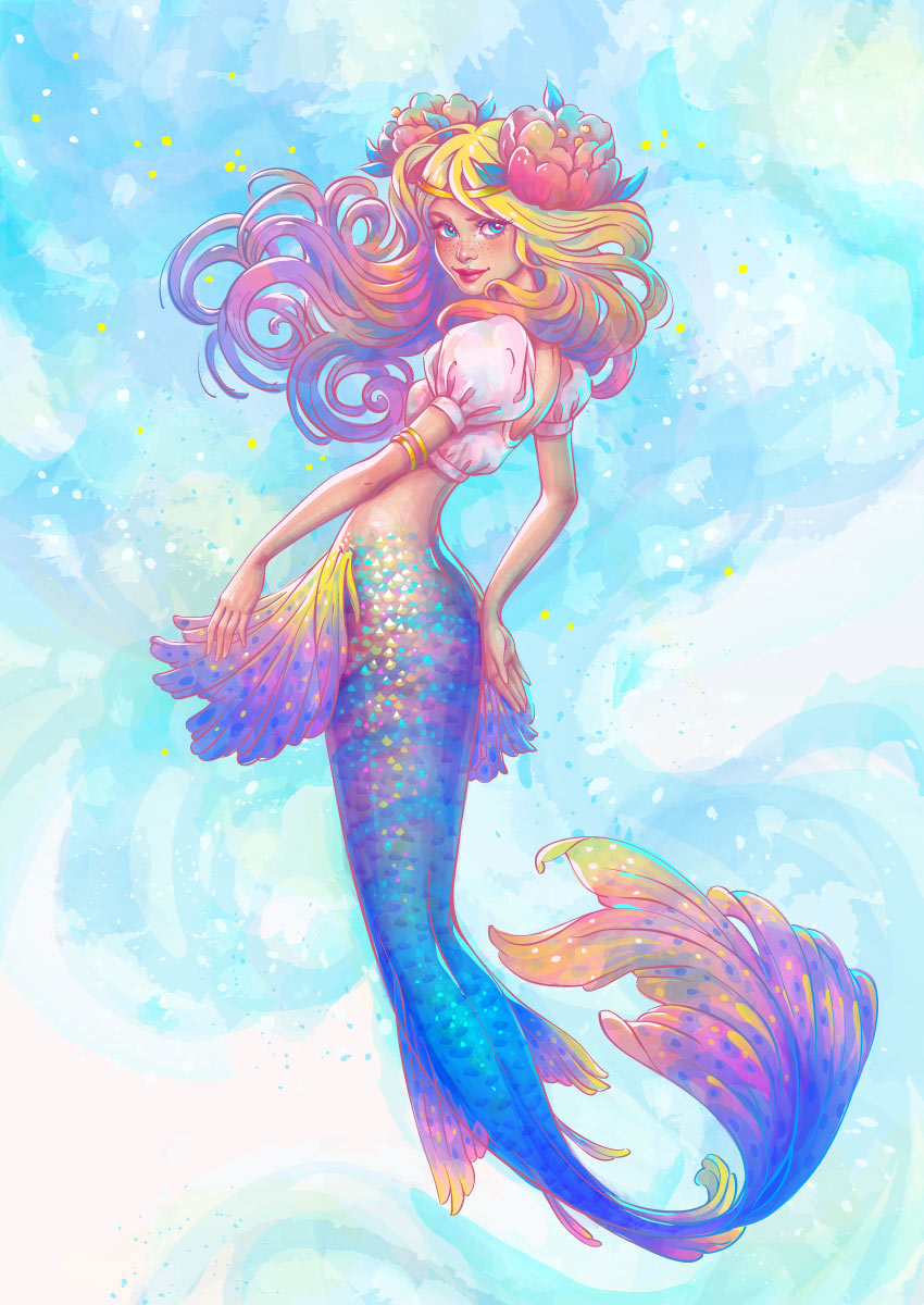 850x1200 How To Create A Watercolor Mermaid Illustration In Adobe Illustrator