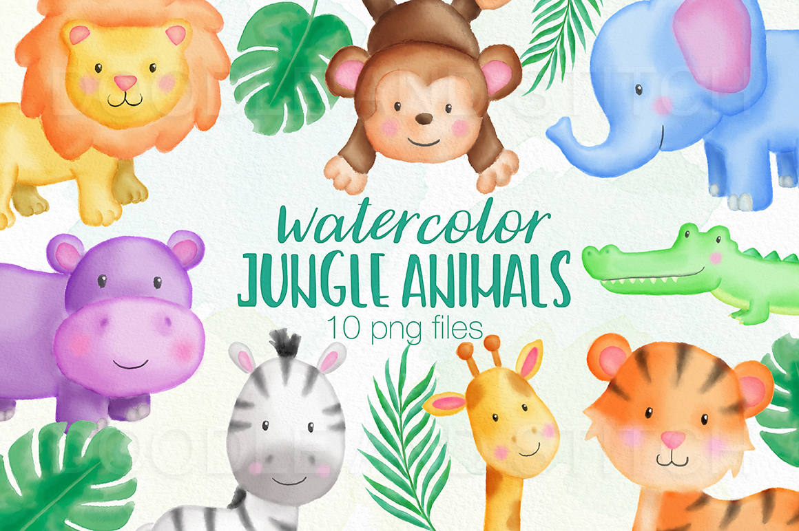 1160x772 Jungle Animal Watercolor Illustrations