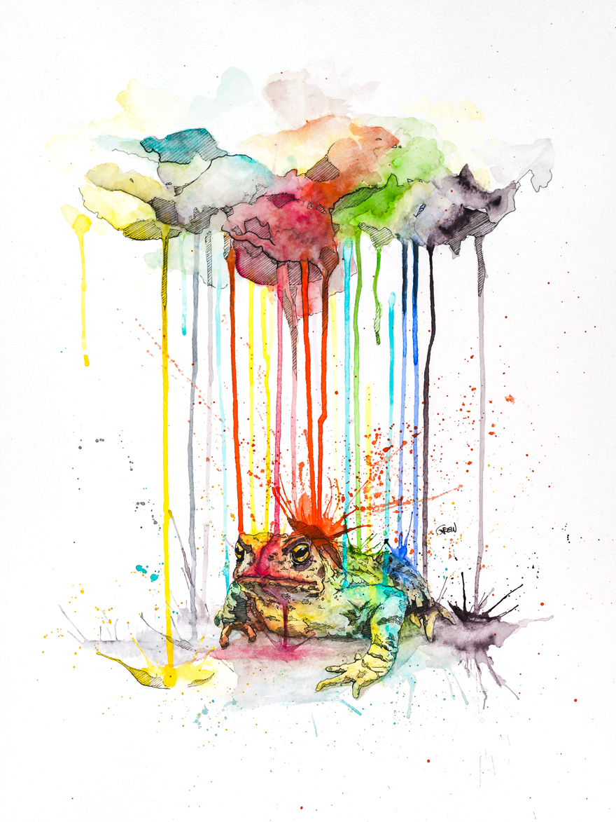 880x1173 Quiet Animals In Loud Watercolors Bored Panda