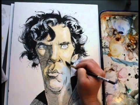 480x360 Ink Amp Watercolor Illustration Of Benedict Cumberbatch