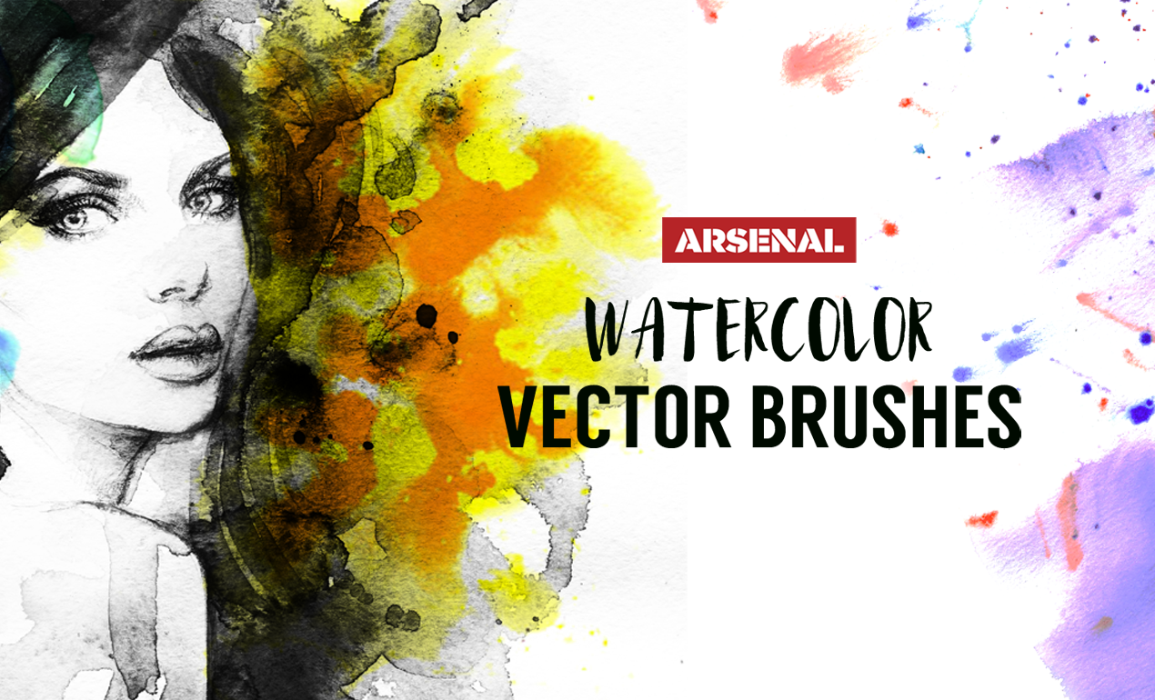 1270x770 Watercolor Vector Brushes For Ai By Go Media