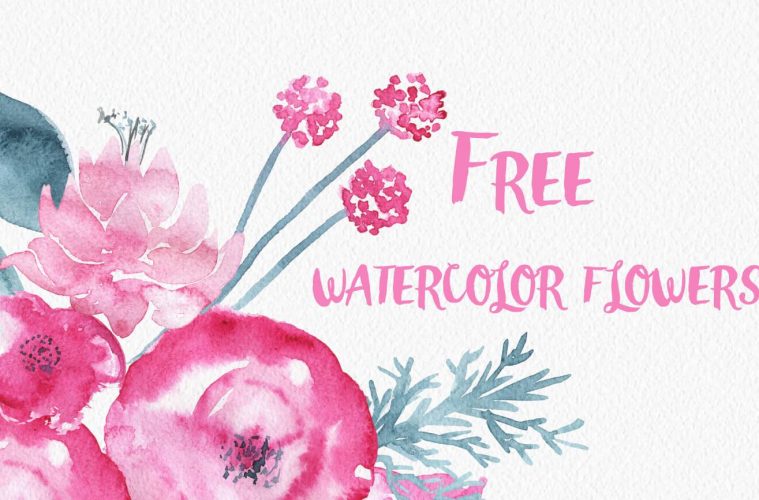 759x500 Free Watercolor Flower Elements