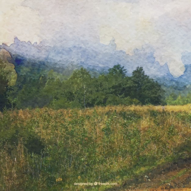 626x626 Watercolor Impressionist Landscape Vector Free Download